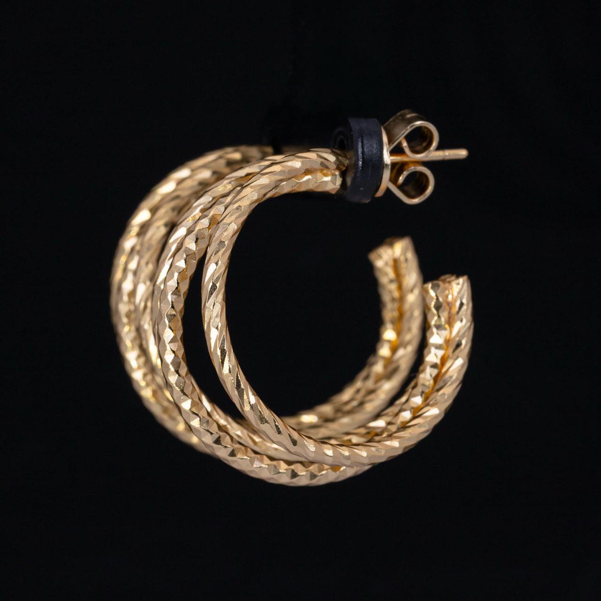 Omnia Amylah Gold Earrings In 925 High Quality Silver - OMNIASTORES UAE