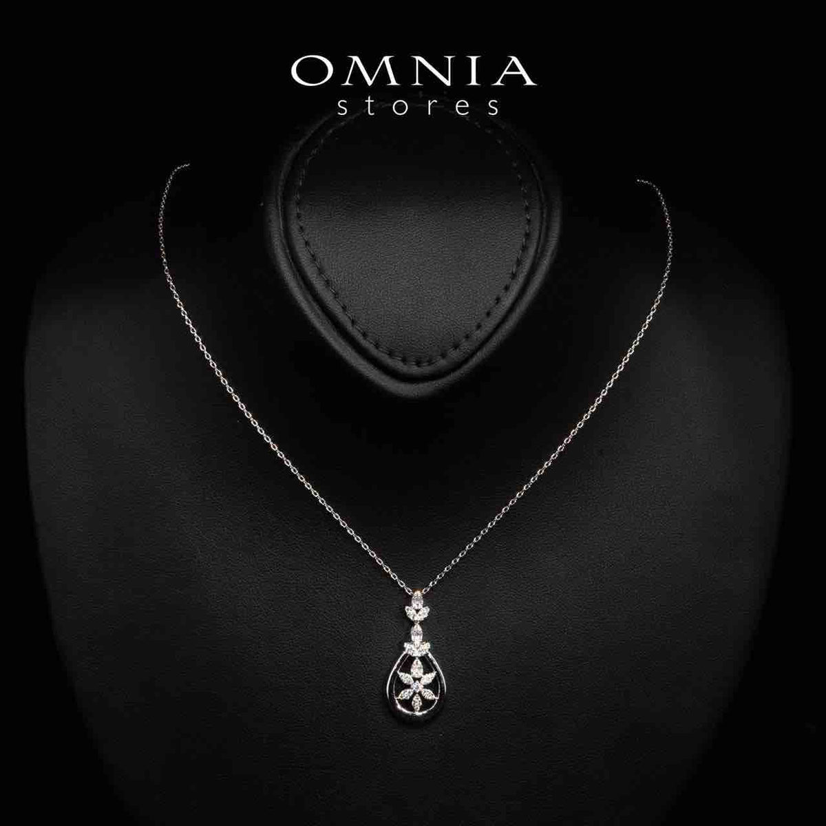 Omnia Erica White Necklace, Earrings and Ring Set in High Quality Rhodium Plated Zircon Stones - OMNIASTORES UAE