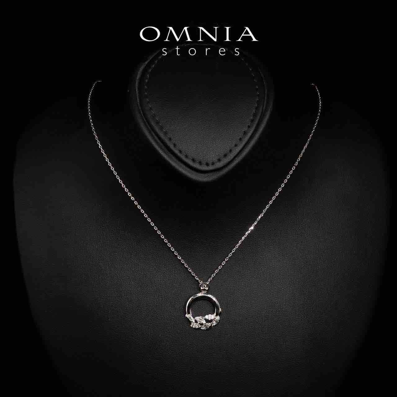 Omnia Rubi Floral White Necklace, Earrings and Ring Set in High Quality Rhodium Plated Zircon Stones - OMNIASTORES UAE