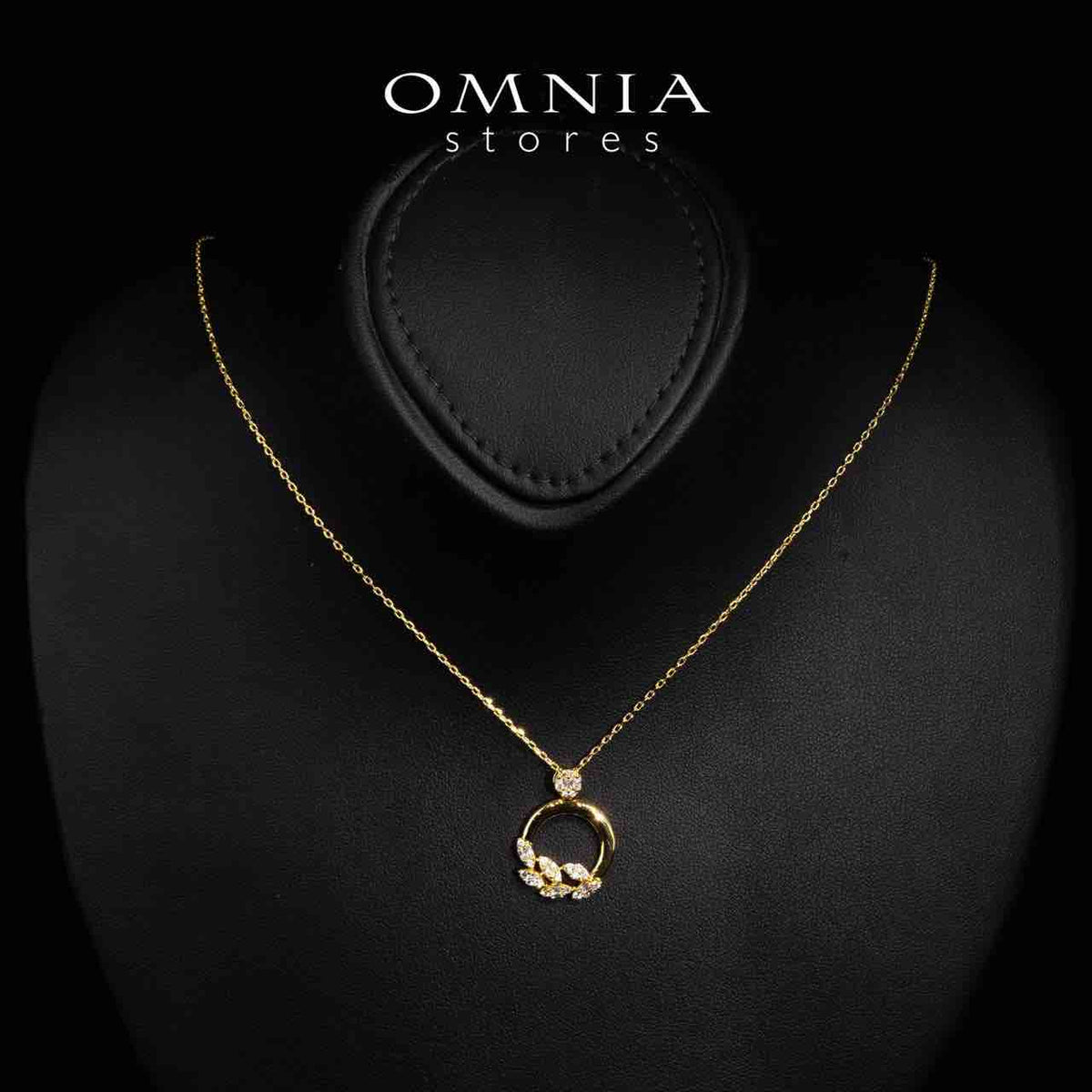 Omnia Rubi Gold White Necklace, Earrings and Ring Set in High Quality Rhodium Plated Zircon Stones - OMNIASTORES UAE