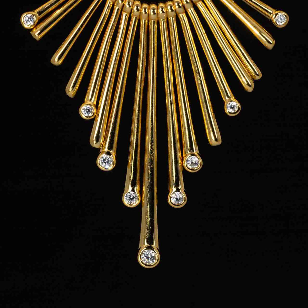 Omnia Liza Gold Earrings With High Quality Simulated Diamonds In 925 Silver - OMNIASTORES UAE