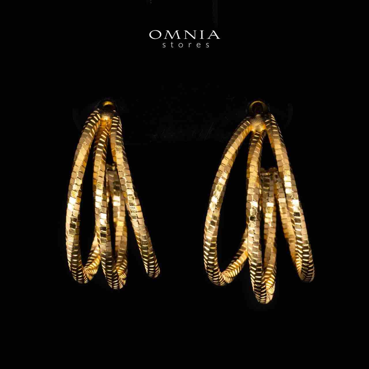 Omnia Zulay Gold Earrings In 925 High Quality Silver - OMNIASTORES UAE