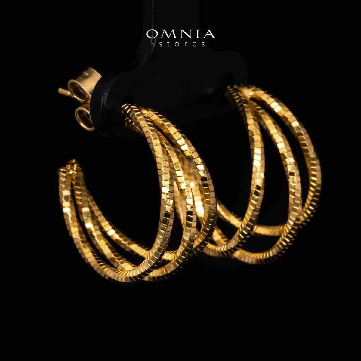 Omnia Zulay Gold Earrings In 925 High Quality Silver - OMNIASTORES UAE