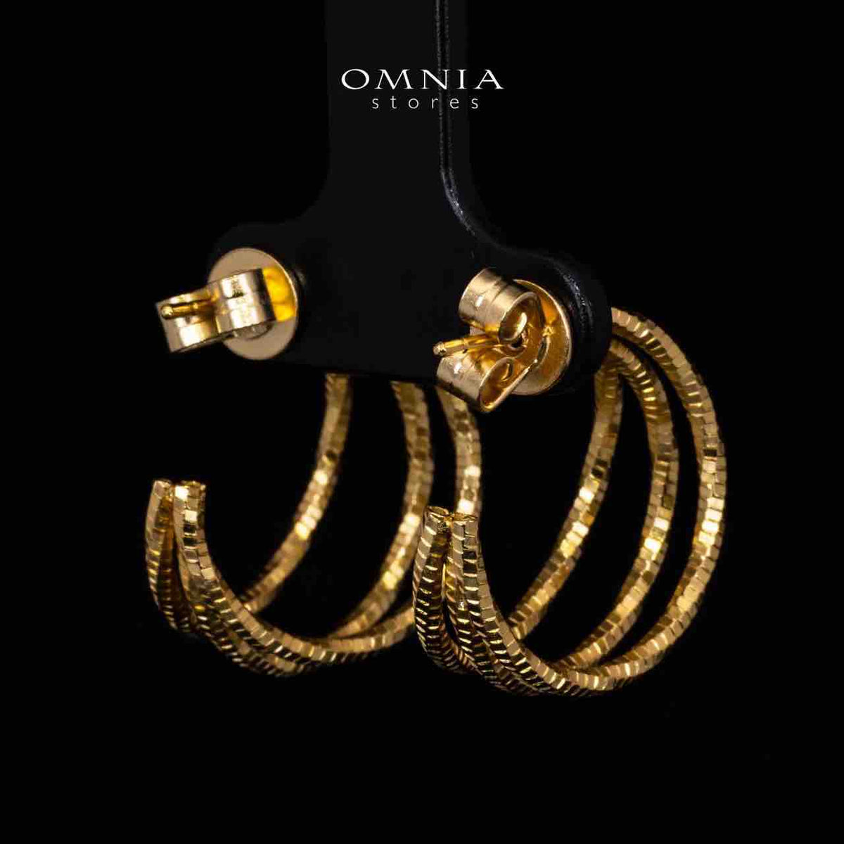 Omnia Zulay Gold Earrings In 925 High Quality Silver - OMNIASTORES UAE