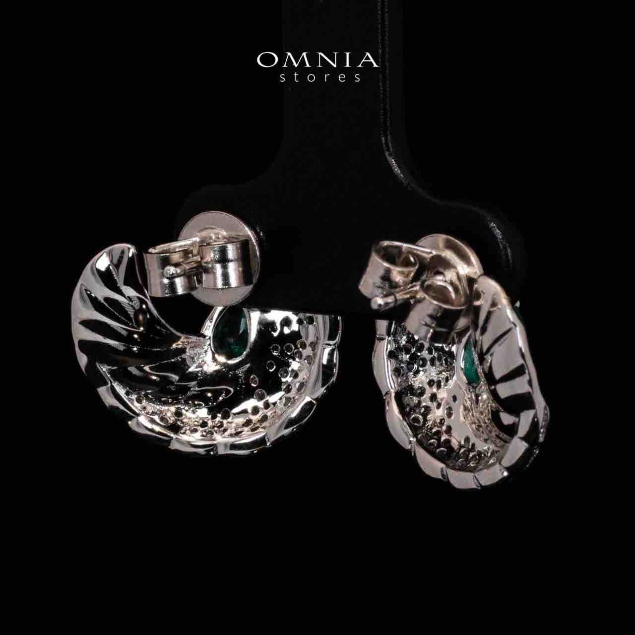 Omnia Sahara Gold and White Earrings With High Quality Simulated Diamonds In 925 Silver - OMNIASTORES UAE
