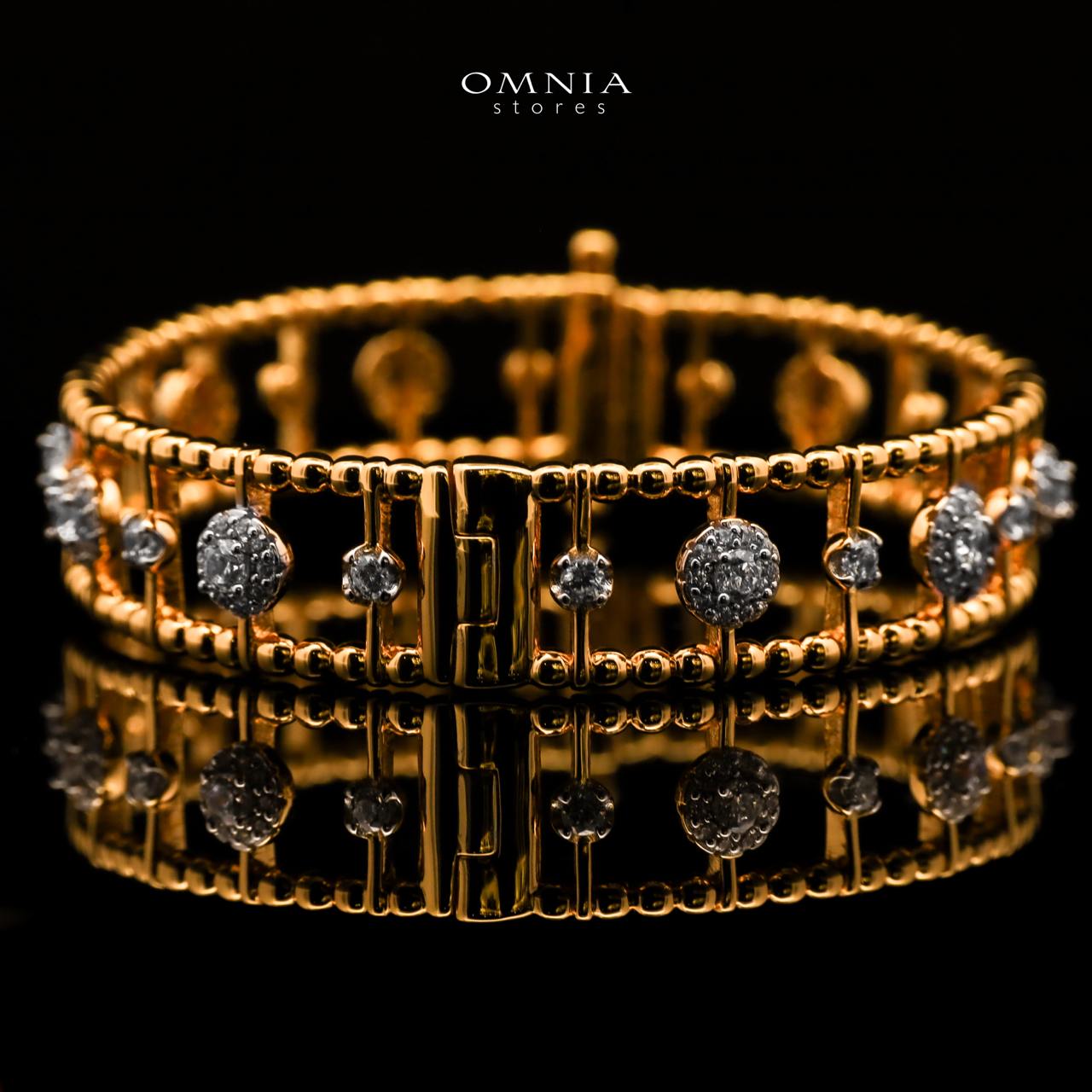 Nasim Golden Plated Bangle In 925 Silver Certified High Quality Lab Crafted Stones - OMNIASTORES UAE
