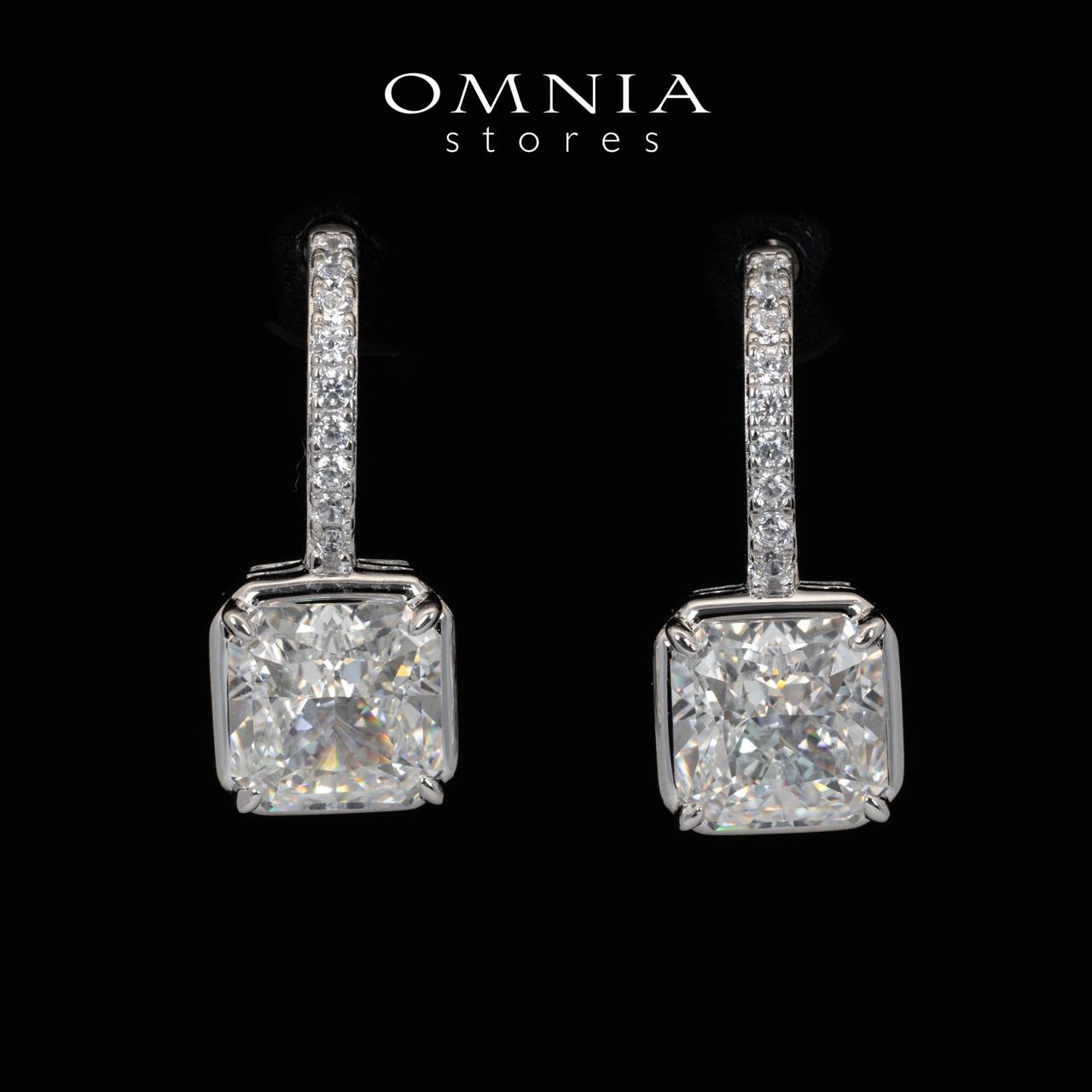 Omnia Tahila White Drop Earrings With Certified High Quality Lab Crafted Stones In 925 Silver 10.0ct - OMNIASTORES UAE