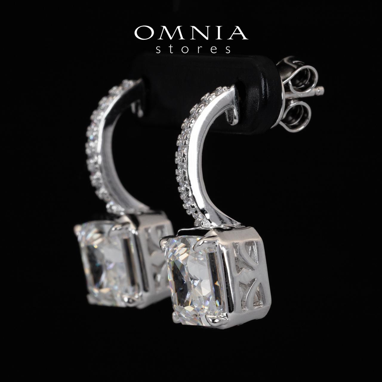 Omnia Tahila White Drop Earrings With Certified High Quality Lab Crafted Stones In 925 Silver 10.0ct - OMNIASTORES UAE