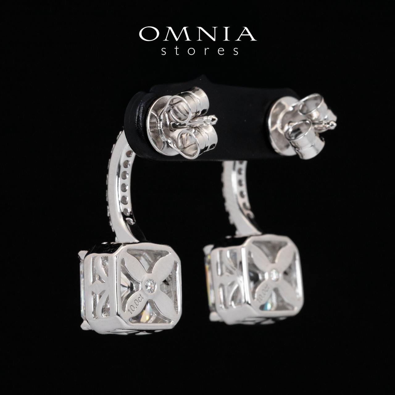 Omnia Tahila White Drop Earrings With Certified High Quality Lab Crafted Stones In 925 Silver 10.0ct - OMNIASTORES UAE