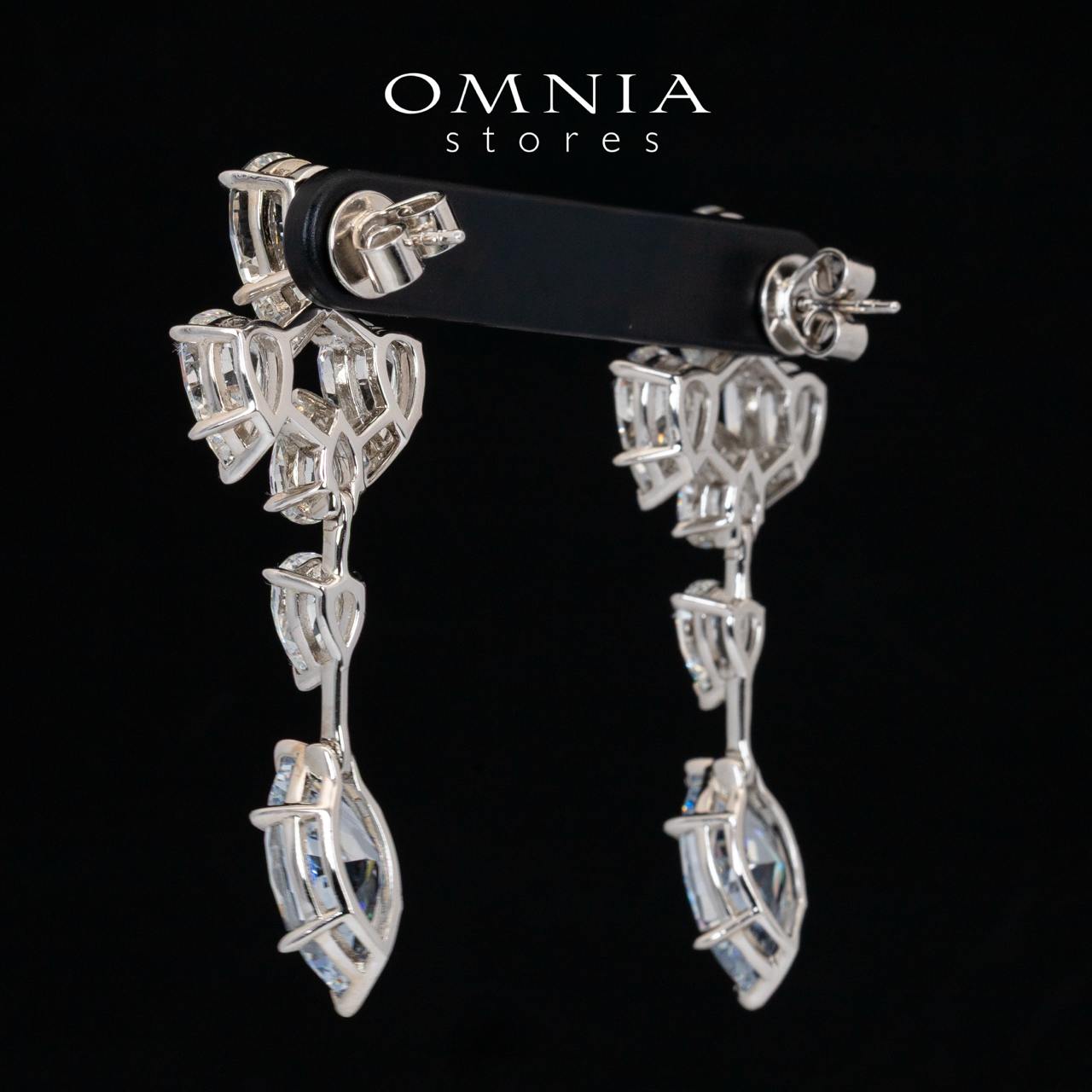 Omnia Elly White and Sky Blue Drop Earrings With High Quality Certified Lab Crafted Stones In 925 Silver 32ct - OMNIASTORES UAE