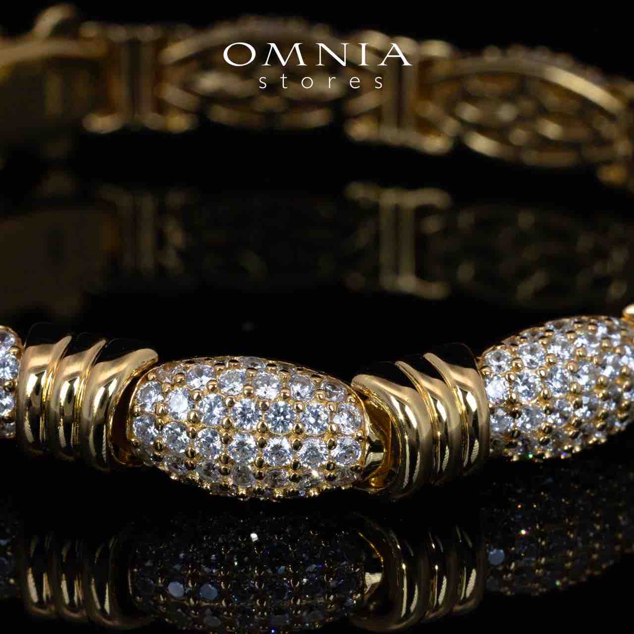 Omnia Tillie Gold Bracelet With High Quality Certified Lab Crafted Stones In 925 Silver 12.6ct - OMNIASTORES UAE