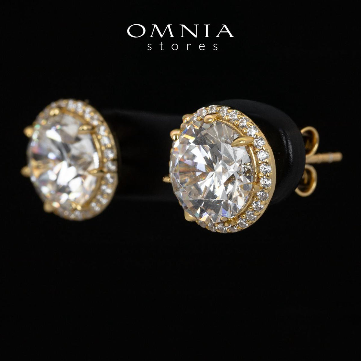 Omnia Reya Gold Earrings With High Quality Certified Lab Crafted In 925 Silver - OMNIASTORES UAE