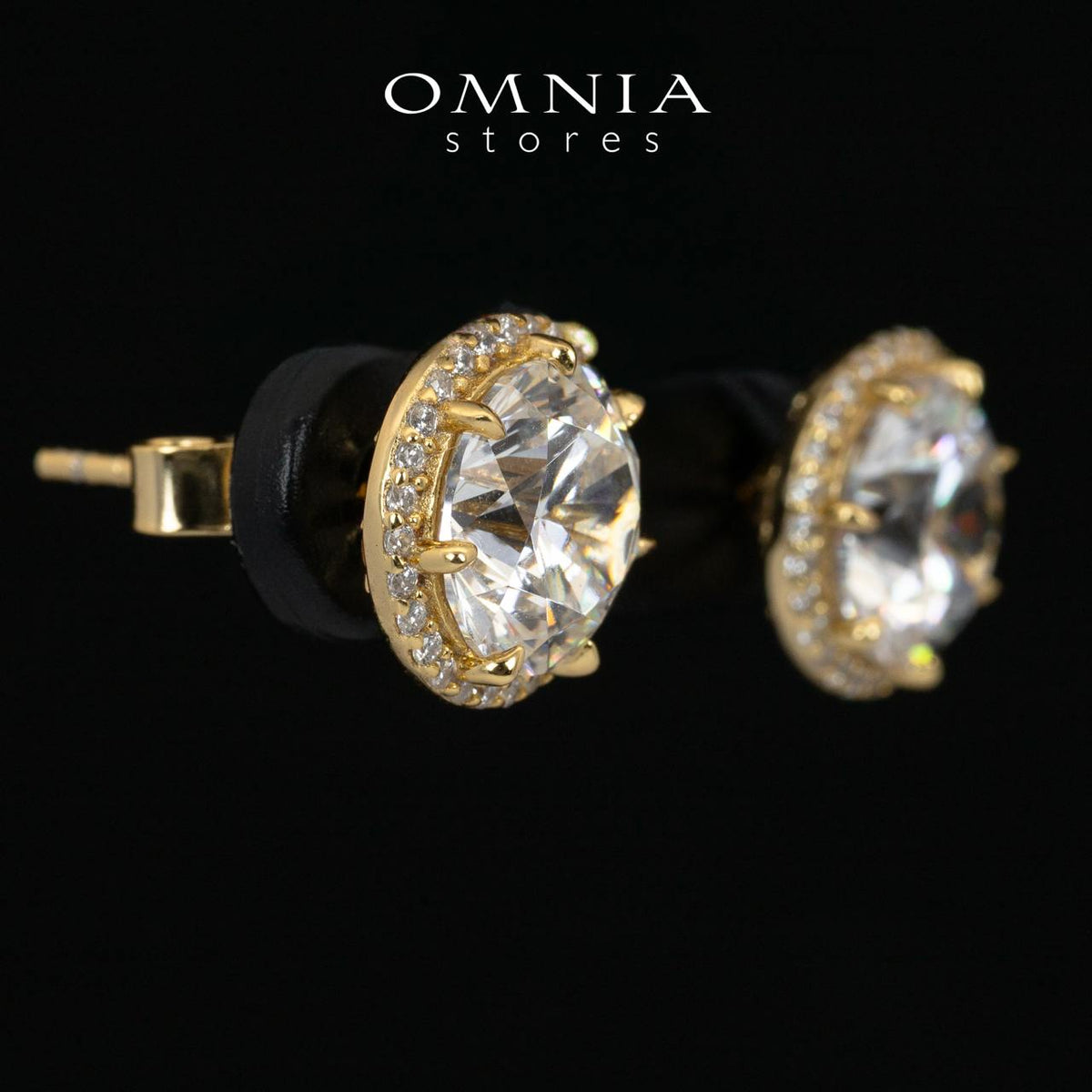 Omnia Reya Gold Earrings With High Quality Certified Lab Crafted In 925 Silver - OMNIASTORES UAE