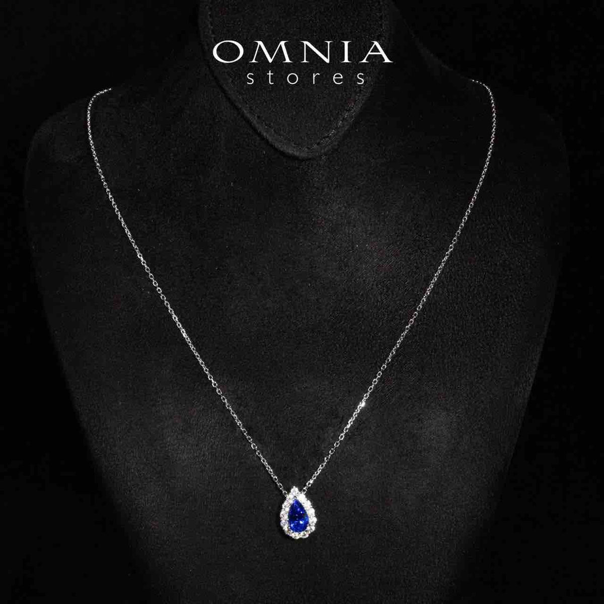 Omnia Emoni Blue Spinel Pendant Necklace With High Quality Certified Lab Crafted Stones In 925 Silver - OMNIASTORES UAE