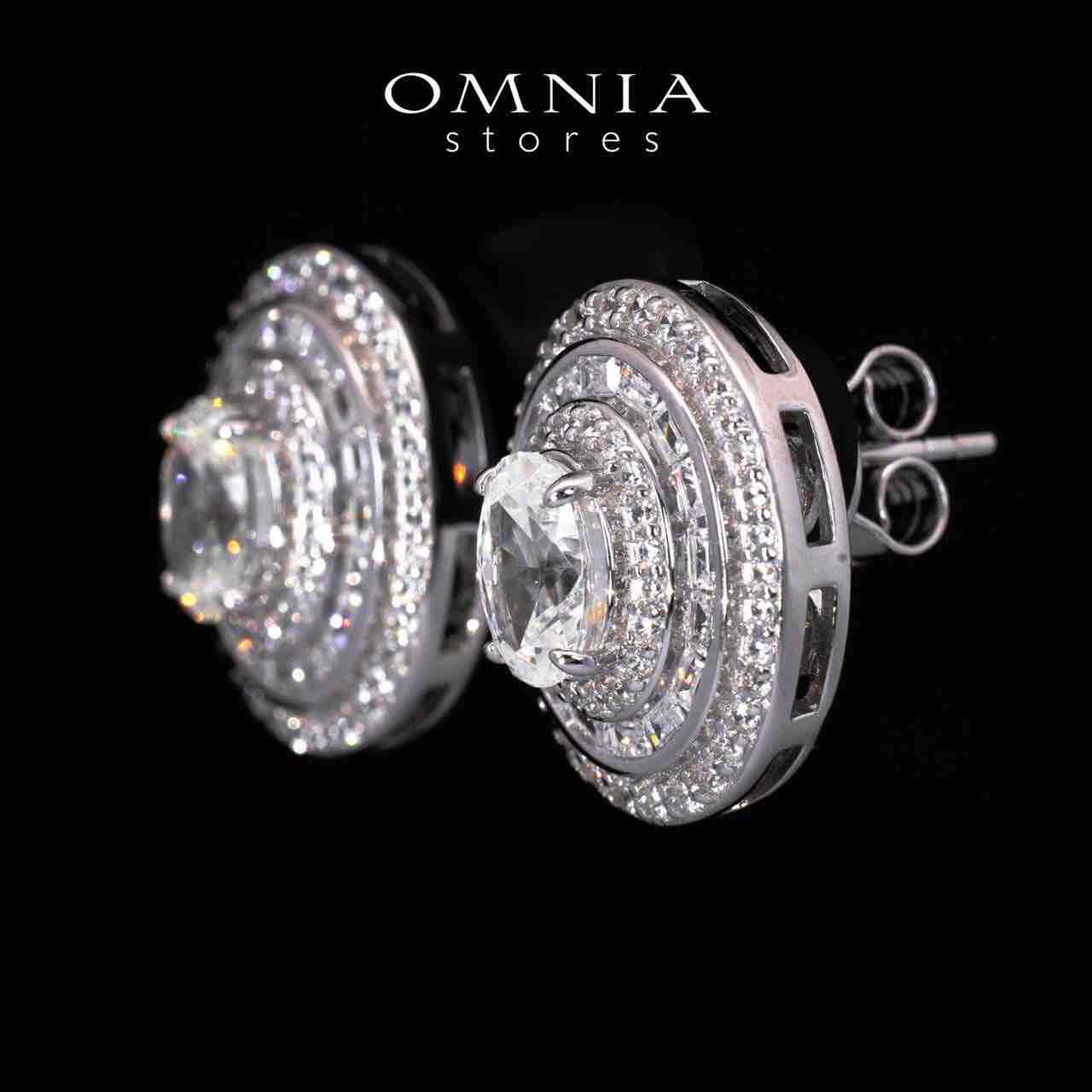 Adah Round White Earrings With High Quality Simulated Diamonds in 925 Silver - OMNIASTORES UAE