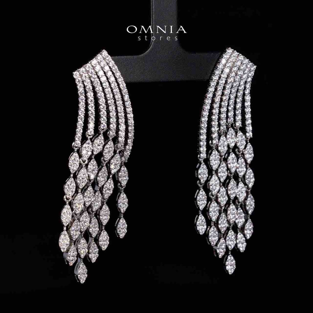 Lexie White Drop Earrings in 925 Silver With High Quality Simulated Diamonds