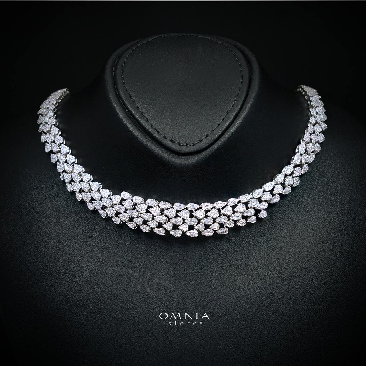 Omnia Zayn Luxury Bridal White Full Set In High Quality Zircon Stone Rhodium Plated