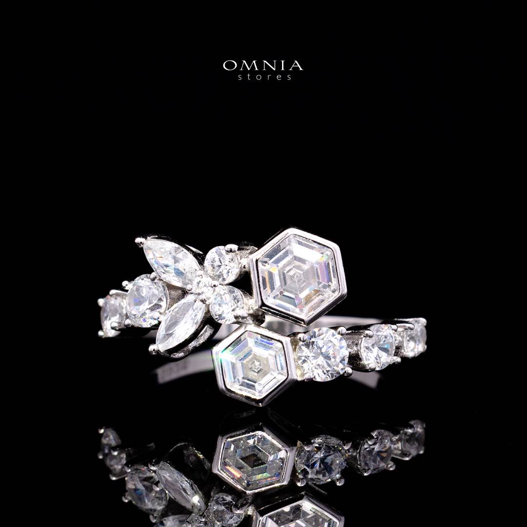 Omnia Nudhar White Bridal Full Set in 925 Silver High Quality Simulated Diamonds