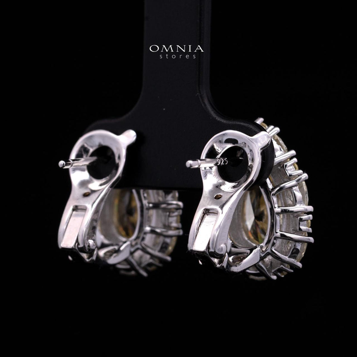 Sireesha Elegant Yellow Cluster Clip-On Earrings in 925 Sterling Silver with Premium Simulated Diamond