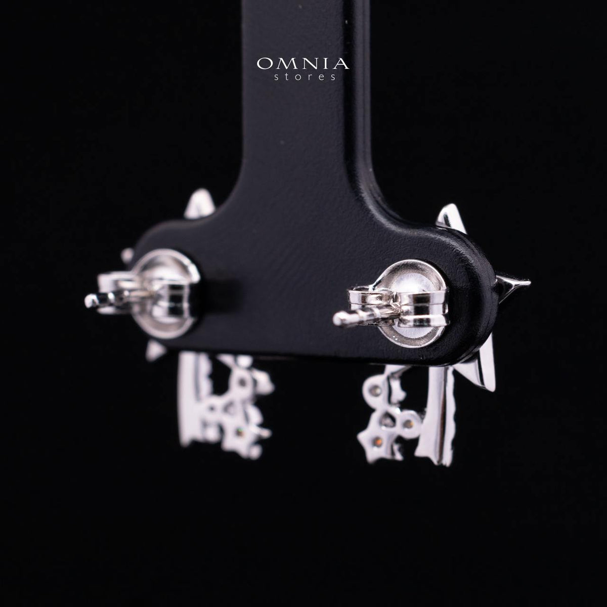 Naureen White Moissanite Star Earrings with GRA Certificate – RD 3mm, Rhodium-Plated 925 Sterling Silver