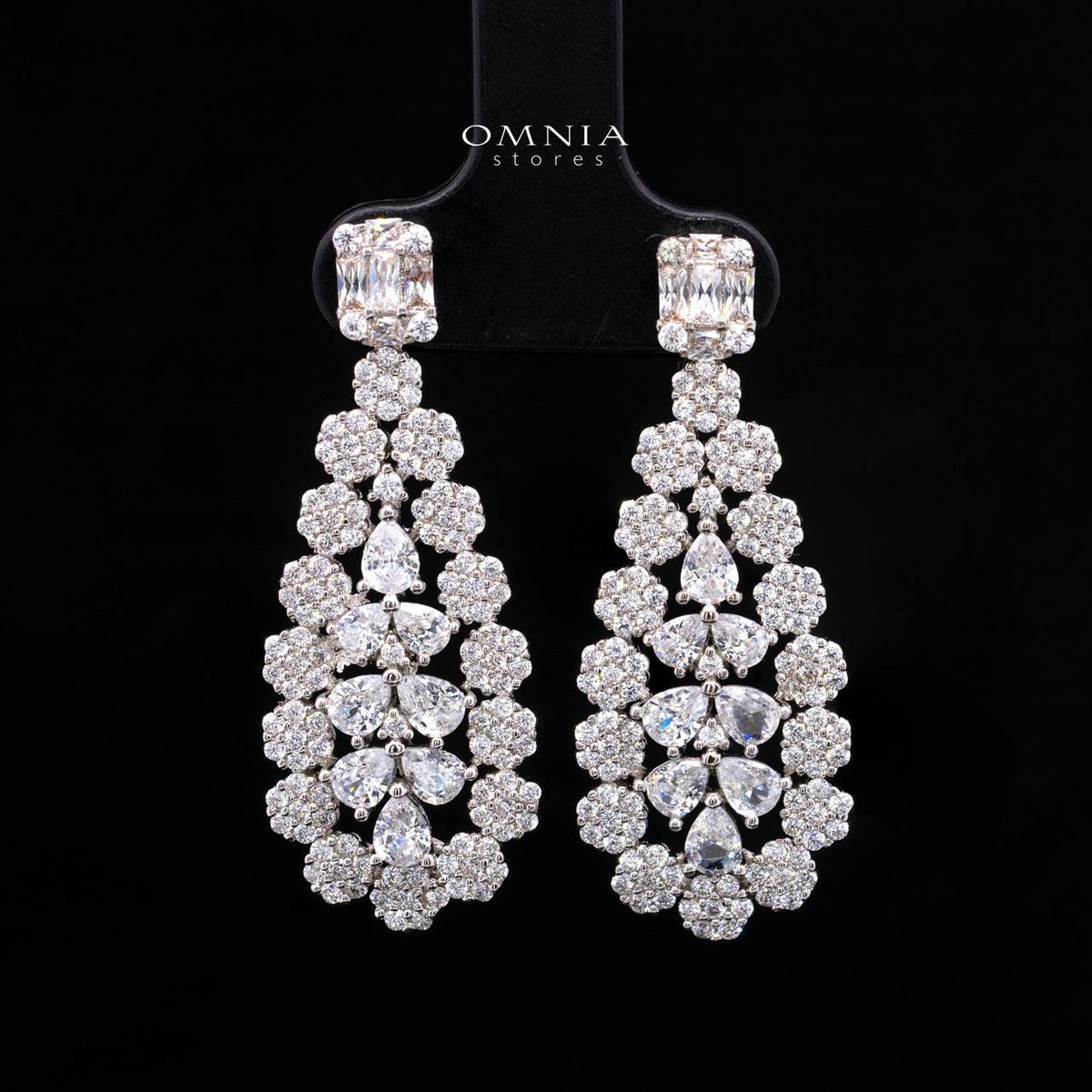 Marcella White Bridal Jewelry Set Premium Rhodium-Plated High-Quality Zircon Stones
