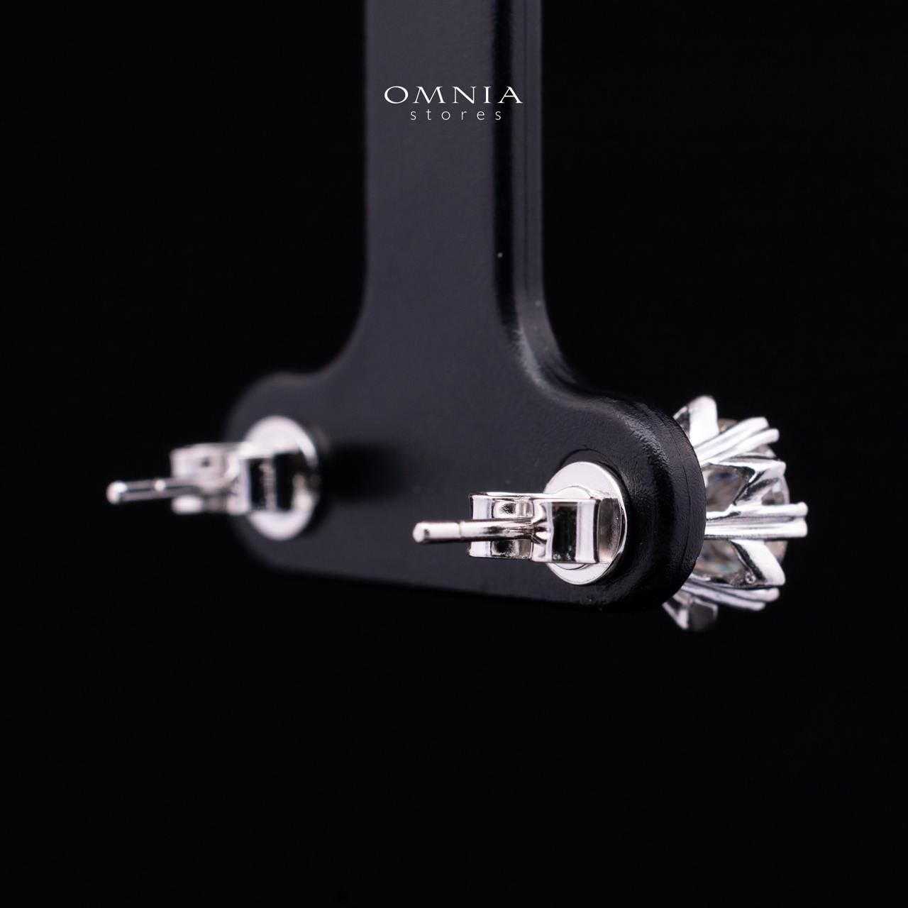 Britney White Moissanite Earring with GRA Certificate – RD 6.5mm (1ct), Rhodium-Plated 925 Sterling Silver