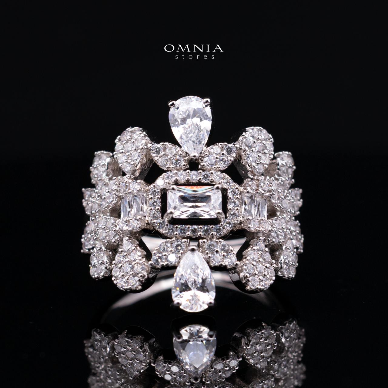 Arabella White Bridal Full Set Accessories in High Quality Premium Zircon Stone in Rhodium Plated