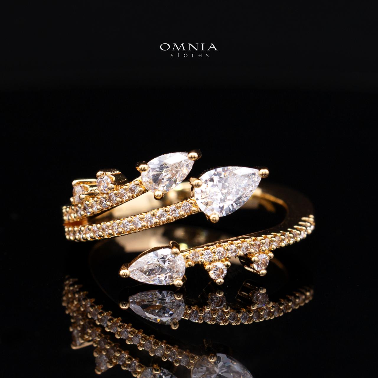 Yuliana Gold Bridal Full Set with High-Quality Premium Zircon Stones, Rhodium-Plated