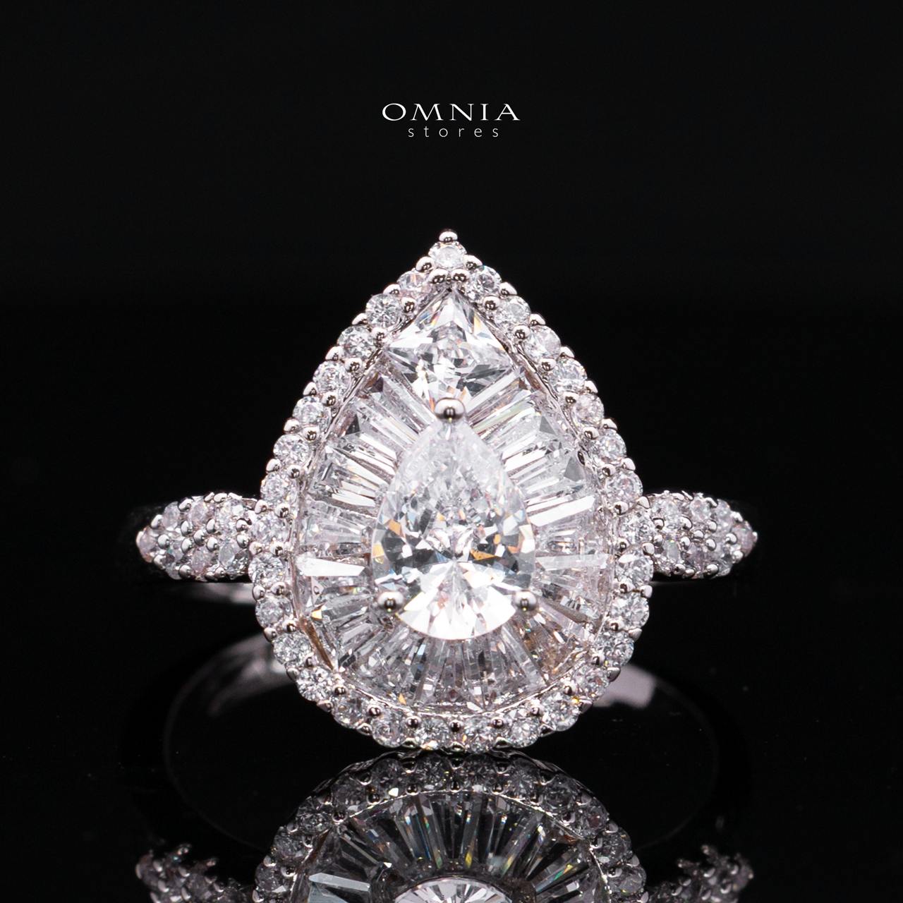 Valerie White Luxury Bridal Full Set in High-Quality Rhodium-Plated Finish with Premium Zircon Stones