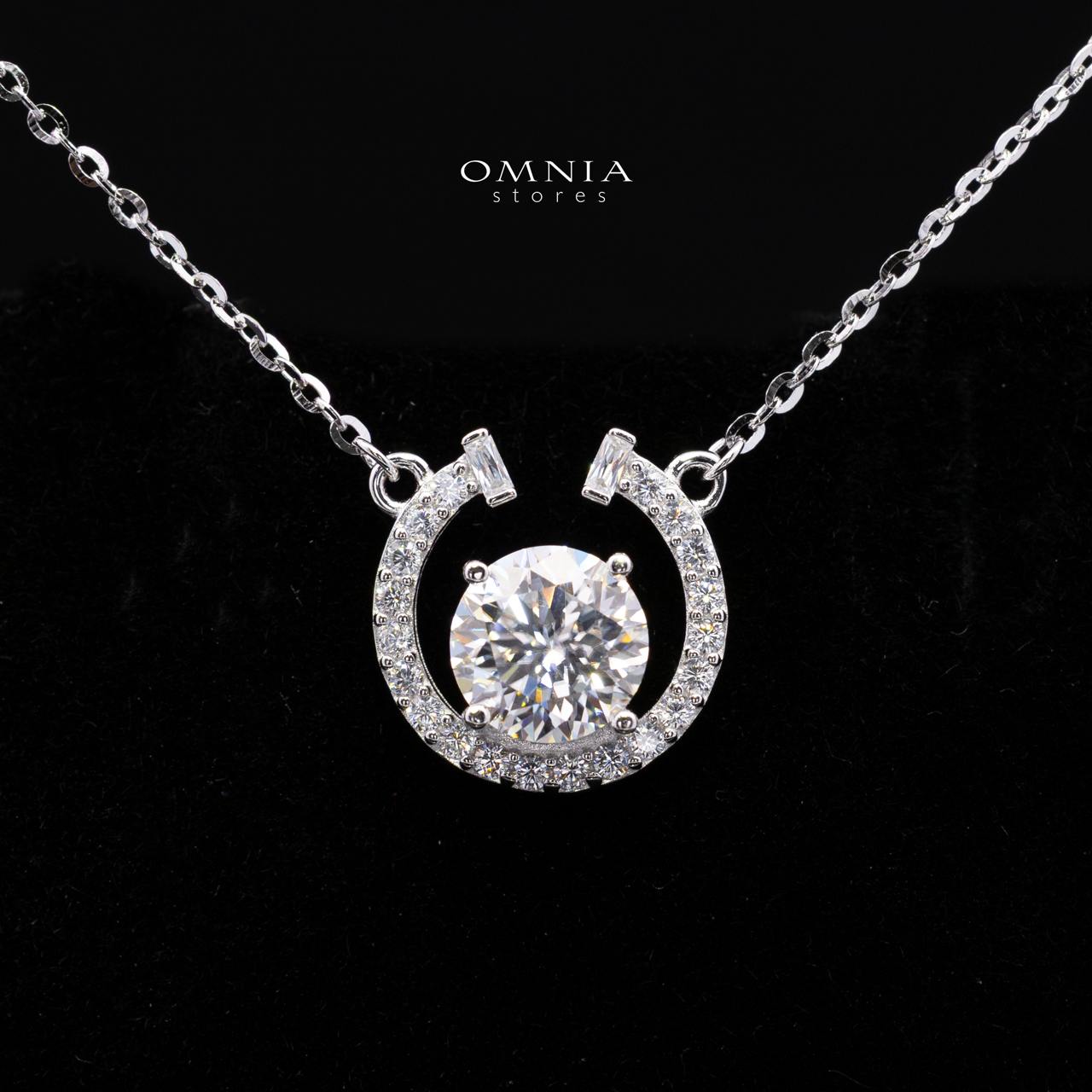 Stormi White Moissanite Halo Pendant Necklace and Stud Earrings Set in 925 Sterling Silver