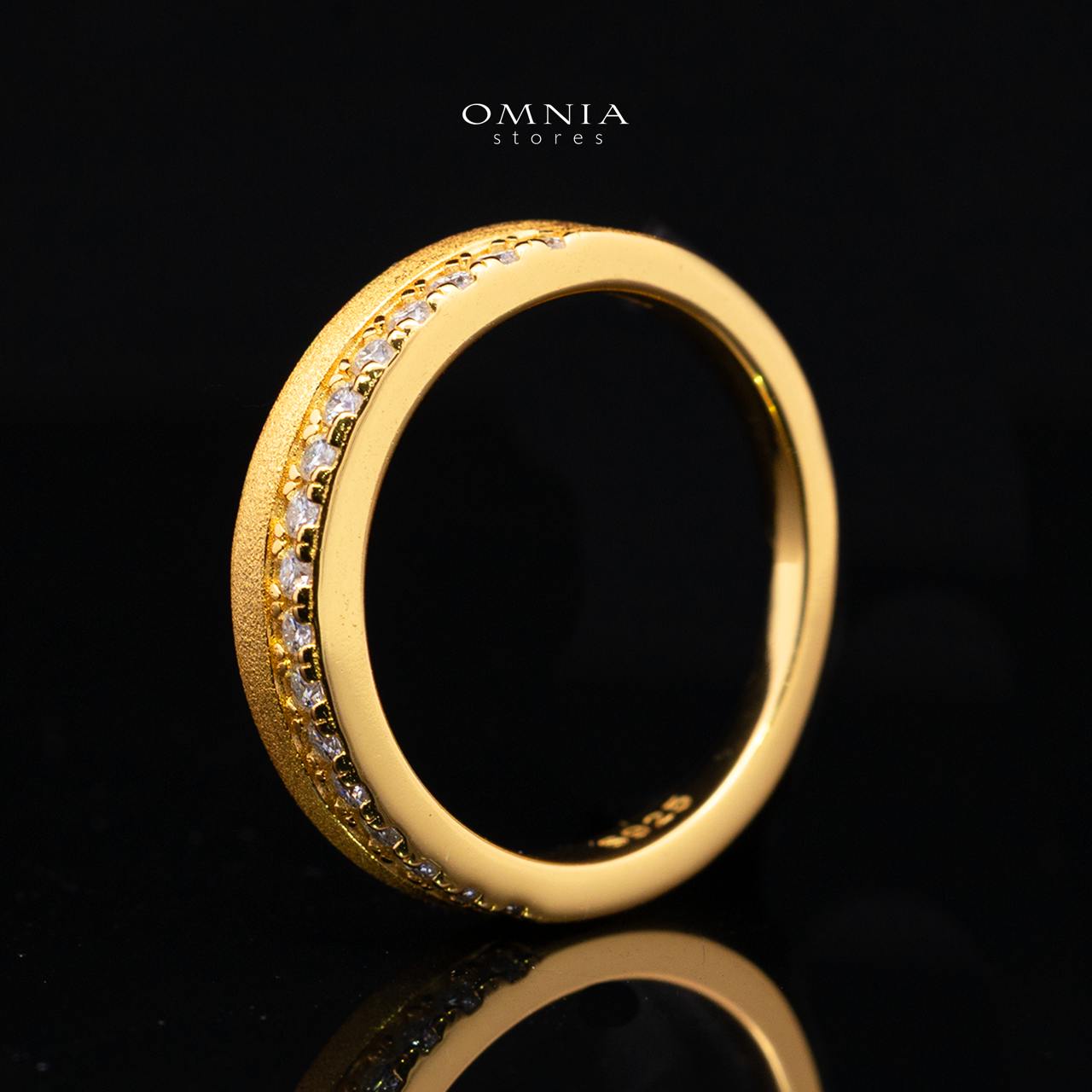 Hailey White Moissanite Minimalist Half Eternity Band Ring – Gold-Plated 925 Sterling Silver