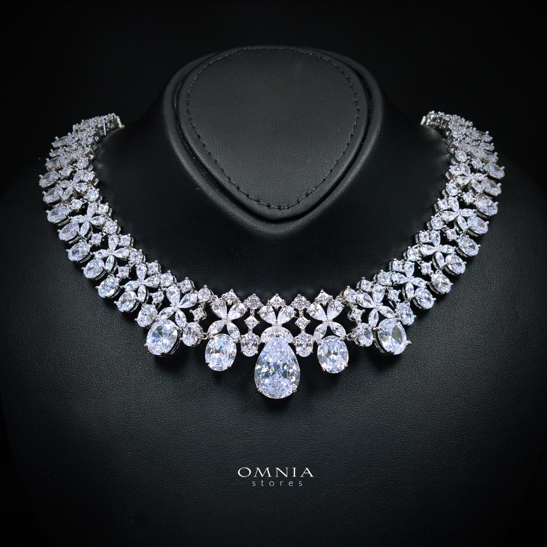 Omnia Suhana White Bridal Full Set in High Quality Simulated Diamonds