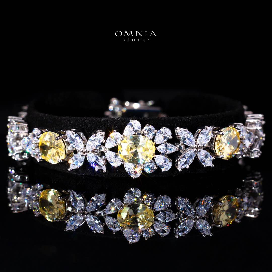 Omnia Muna Yellow Bridal Full Set in High Quality Simulated Diamonds
