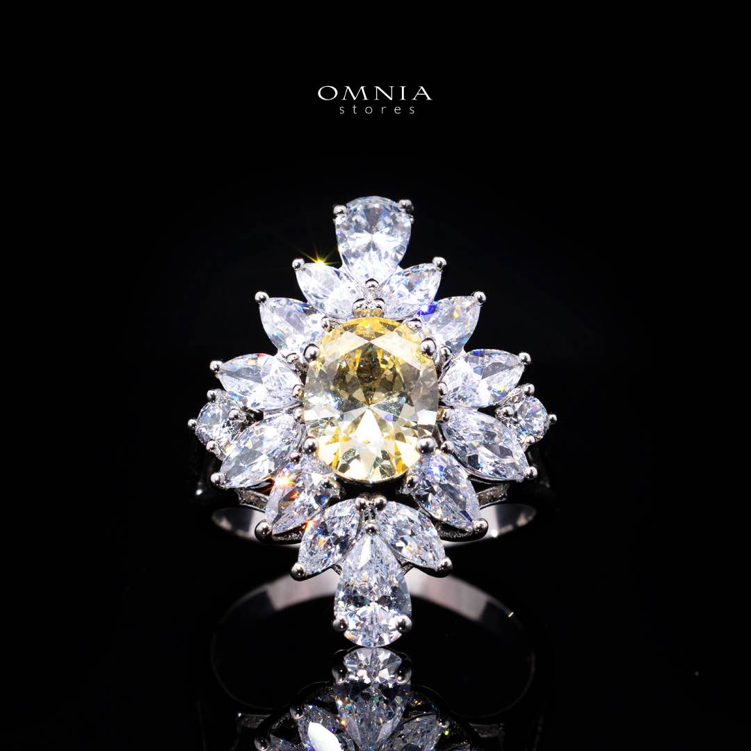 Omnia Muna Yellow Bridal Full Set in High Quality Simulated Diamonds