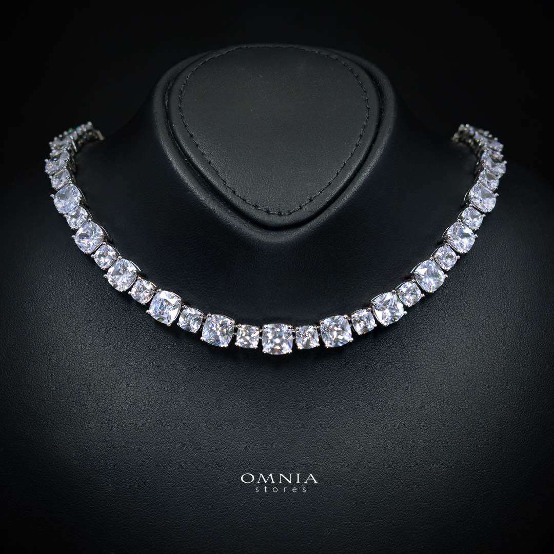 Omnia Alya White Bridal Full Set with High-Quality Simulated Diamonds Rhodium Plated