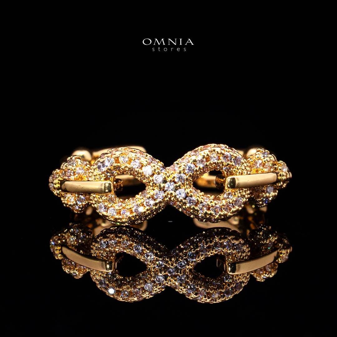 Omnia Infinity Chains Bridal Full Set with High-Quality Simulated Diamonds Gold Plated