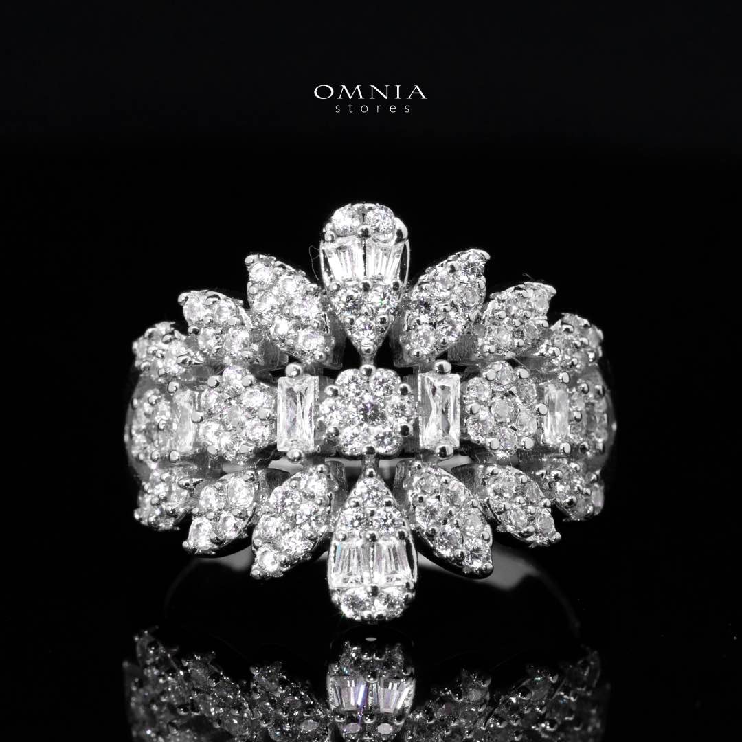 Omnia Sima White Luxury Bridal Full Set in High Quality Zircon Stone Rhodium Plated