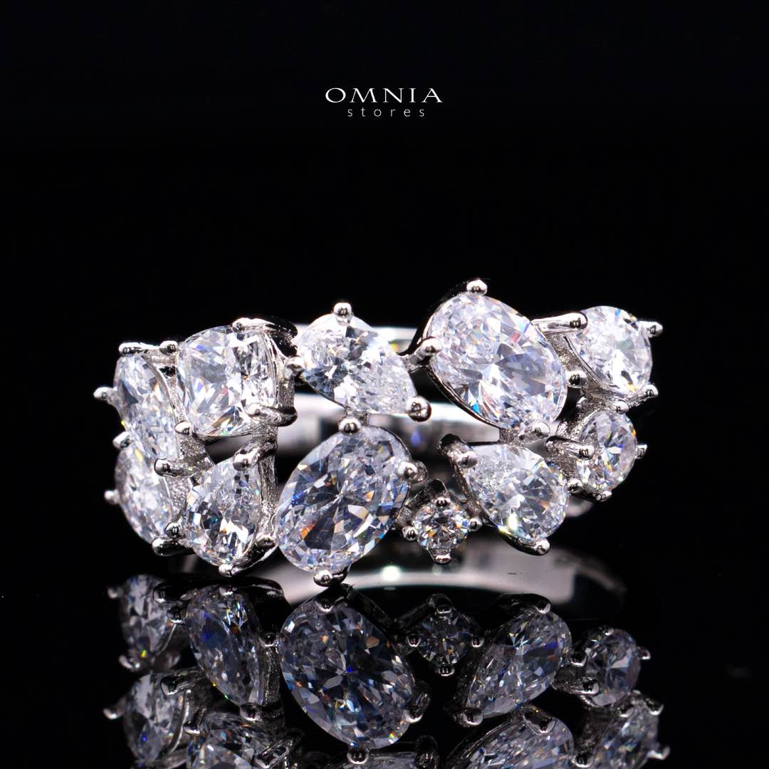 Omnia Reman White Bridal Full Set in High Quality Zircon Stone in Rhodium Plated (15cm only available in KSA)