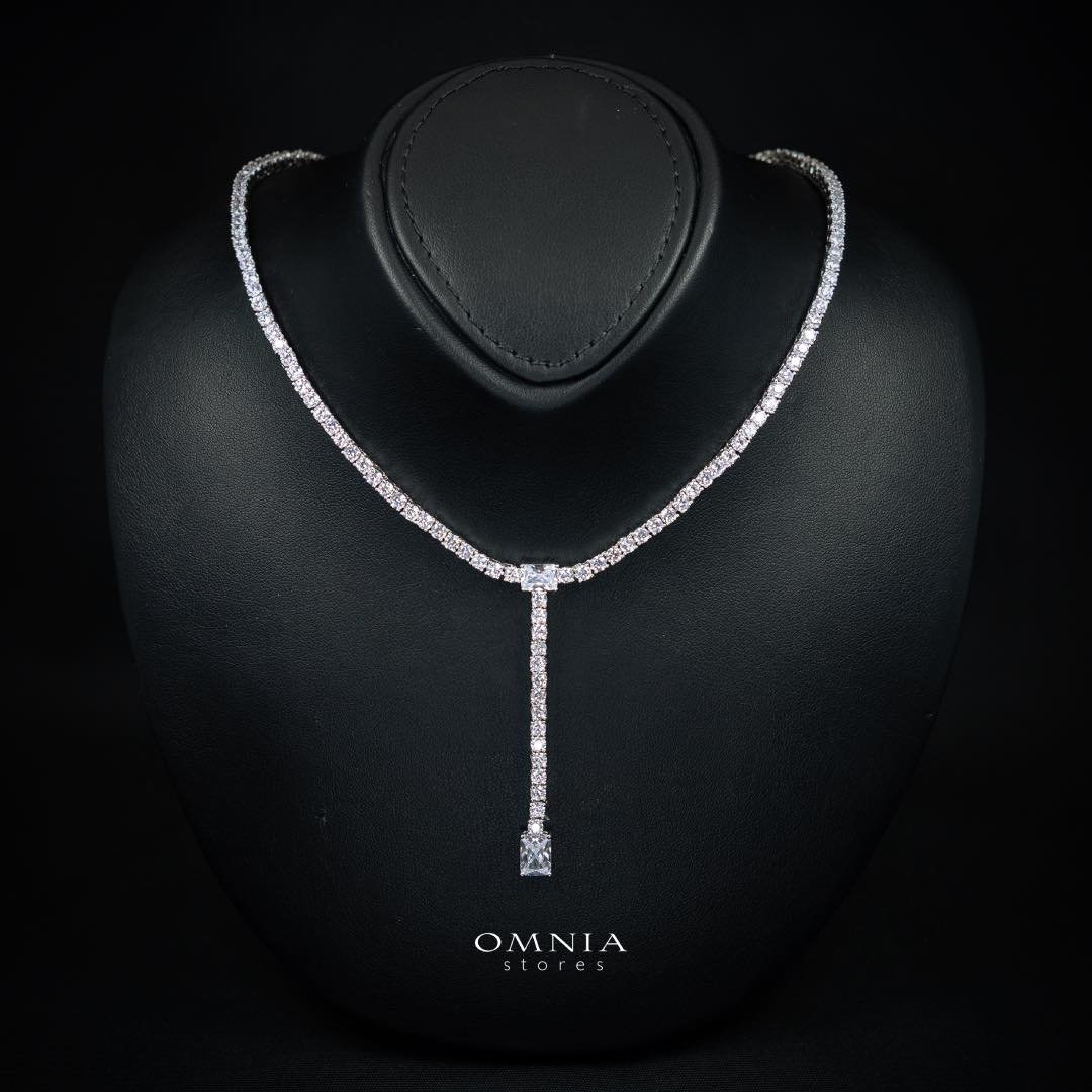 Omnia Linda White Bridal Full Set in High Quality Zircon Stone Rhodium Plated