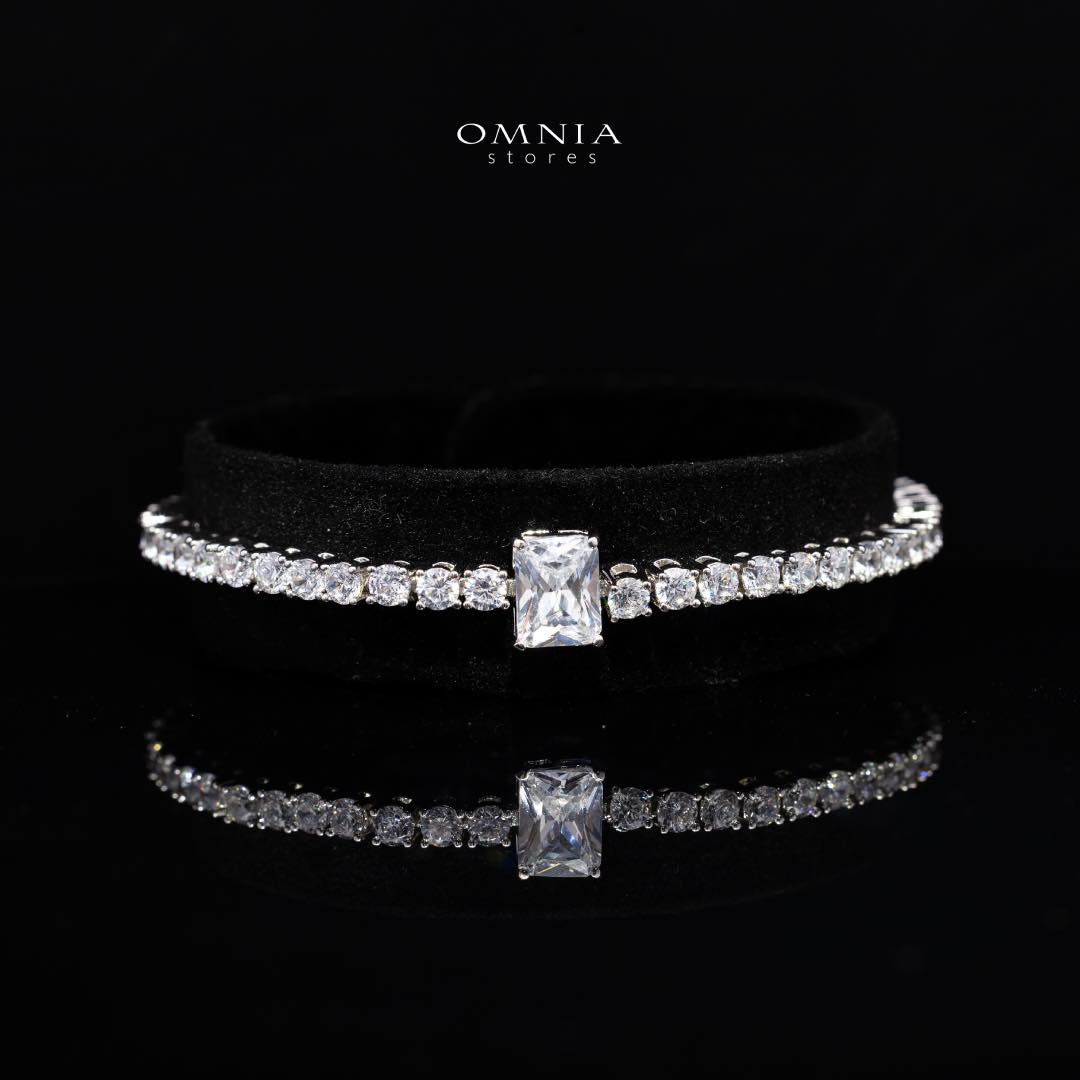Omnia Linda White Bridal Full Set in High Quality Zircon Stone Rhodium Plated