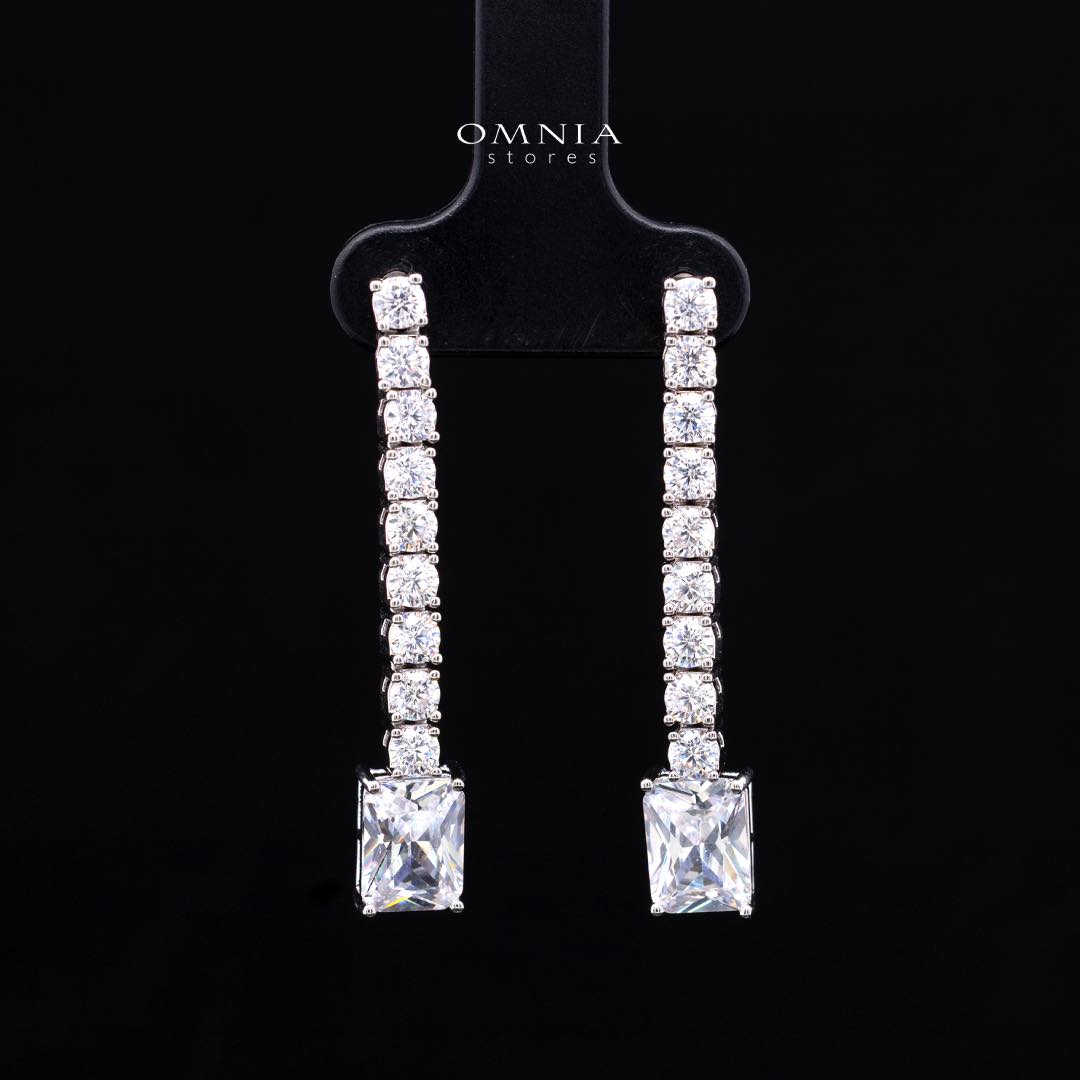 Omnia Linda White Bridal Full Set in High Quality Zircon Stone Rhodium Plated