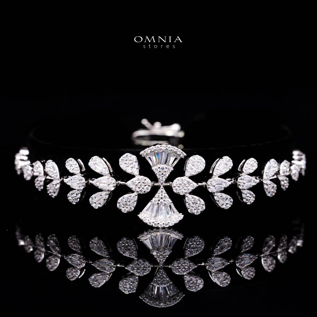 Omnia Rimal White Bridal Full Set in 925 Silver with High Quality Simulated Diamonds