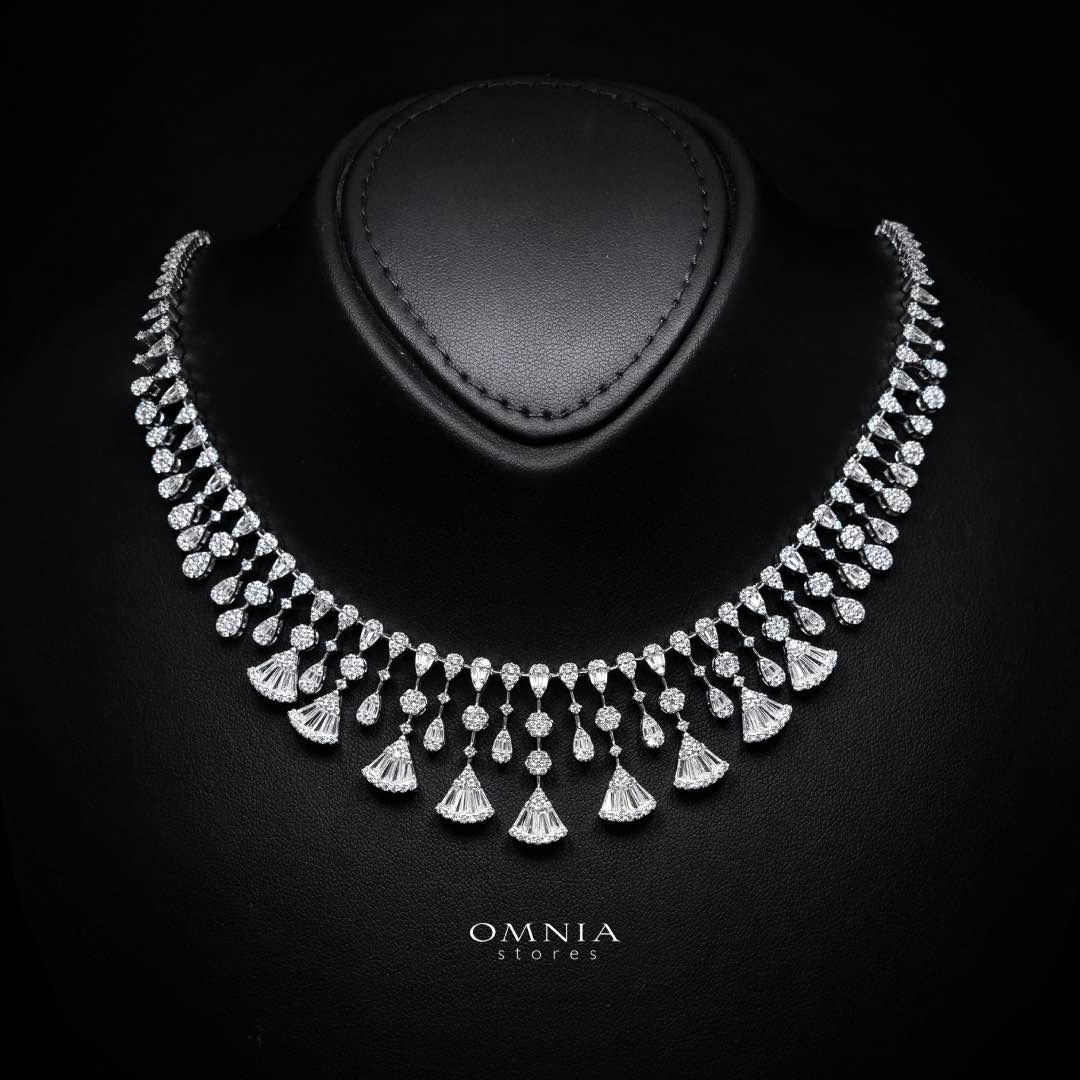 Omnia Camilla White Luxury Bridal Full Set in High Quality Rhodium Plated Zircon Stones