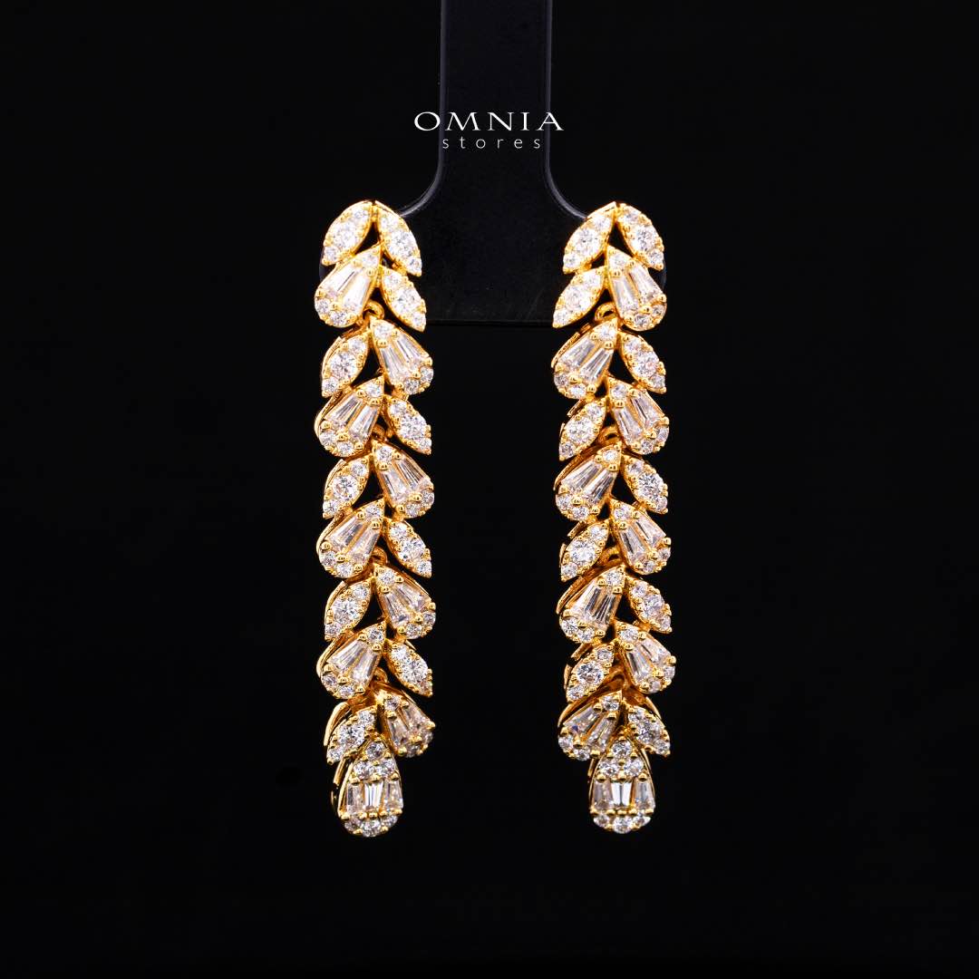 Omnia Aseel Gold Bridal Full Set Accessories in High Quality Zircon Stone Rhodium Plated