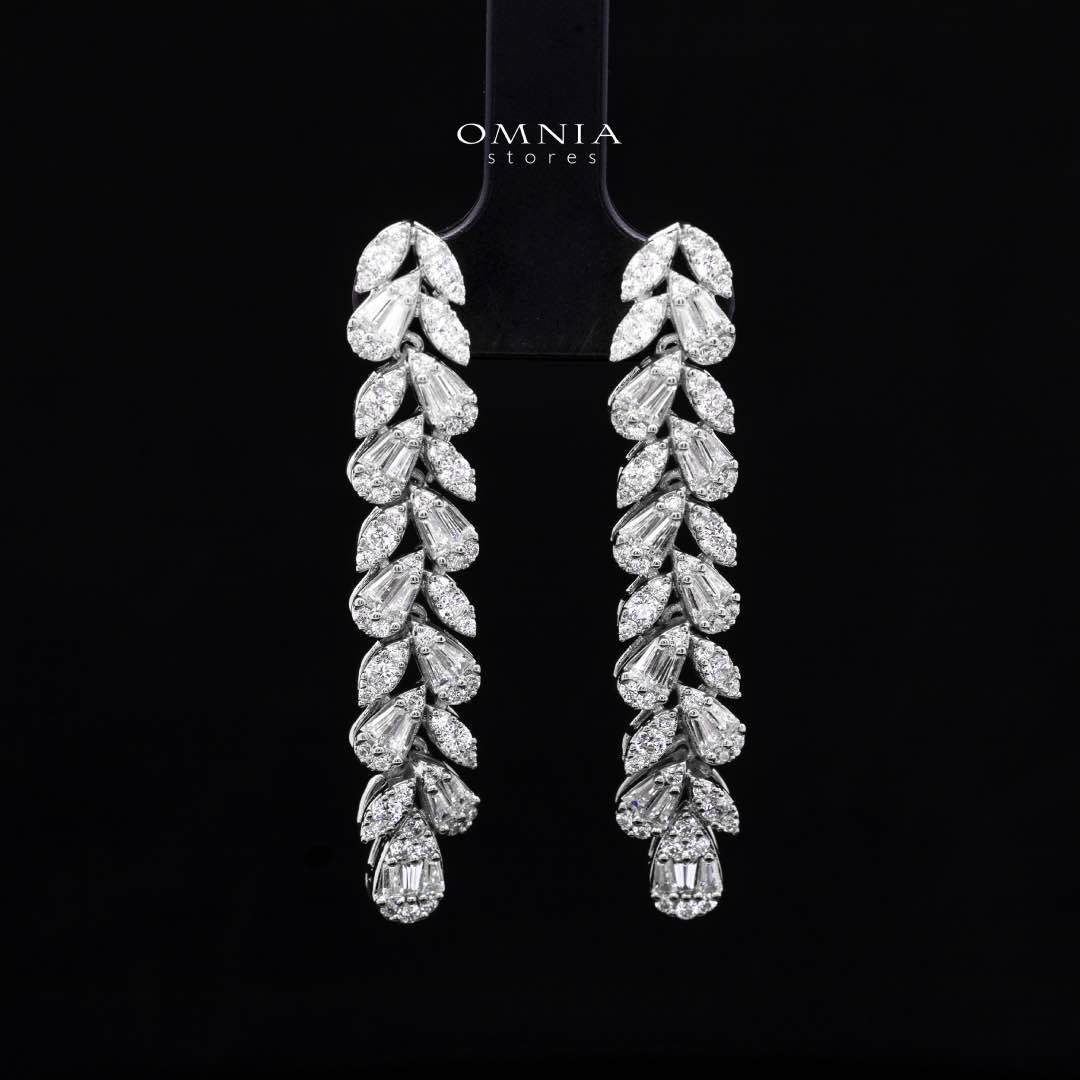 Omnia Aseel White Luxury Bridal Full Set in High Quality Zircon Stone Rhodium Plated
