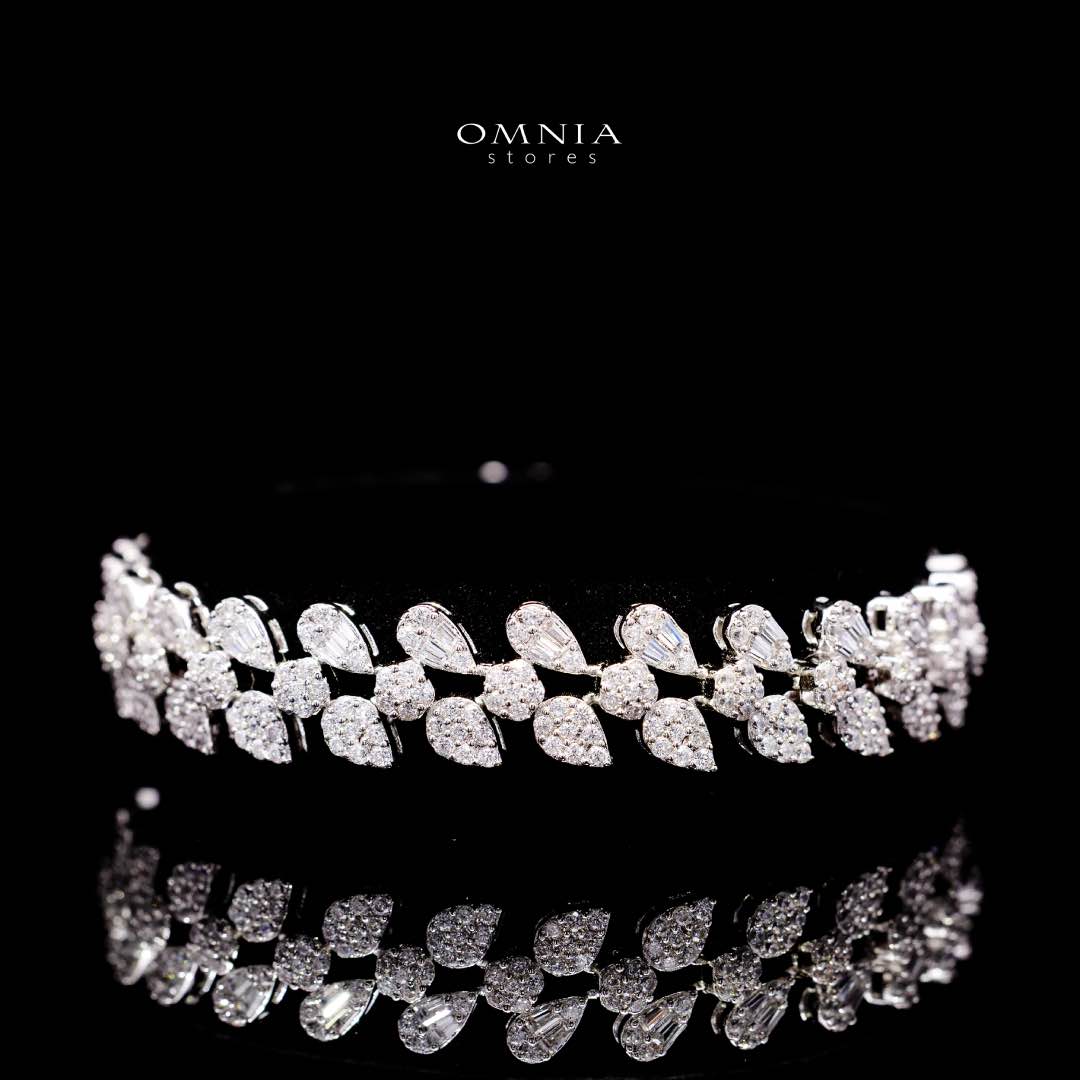 Omnia Amirat White Bridal Full Set in High Quality Zircon Stone in Rhodium Plated