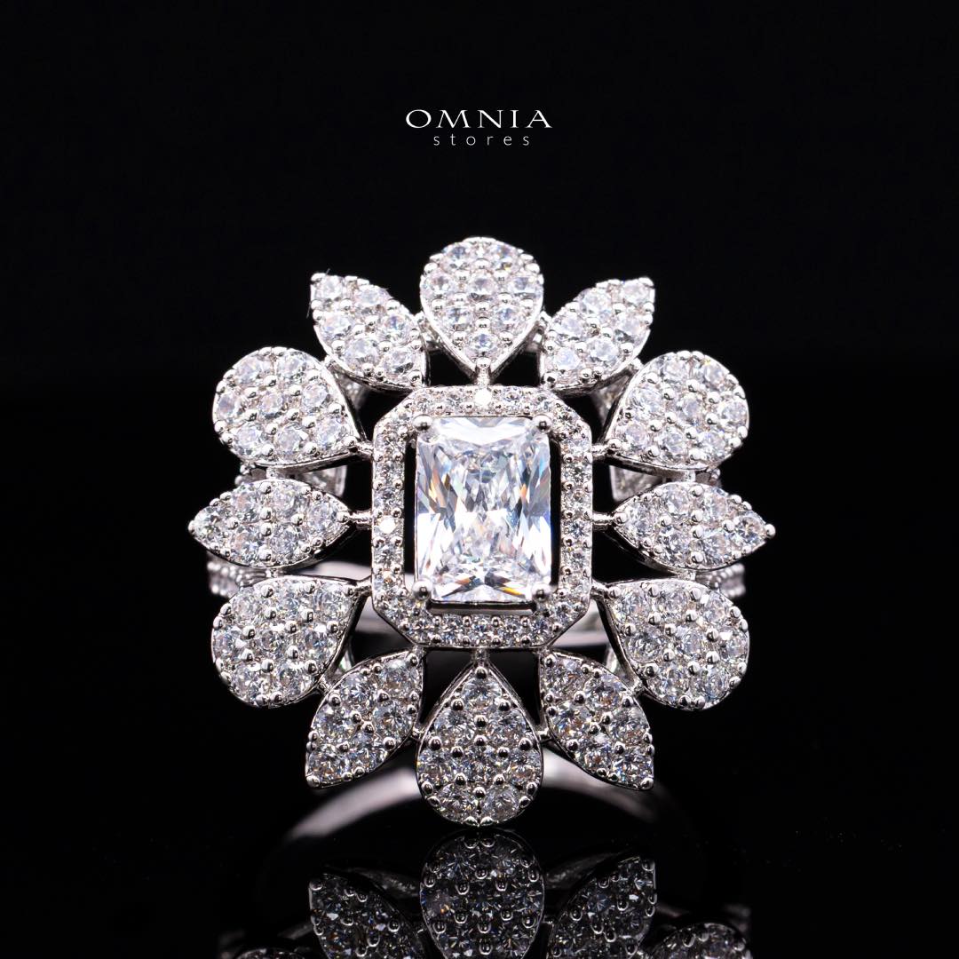 Omnia Kaila Luxury Bridal White Choker Full Set in High Quality Zircon Stone Rhodium Plated