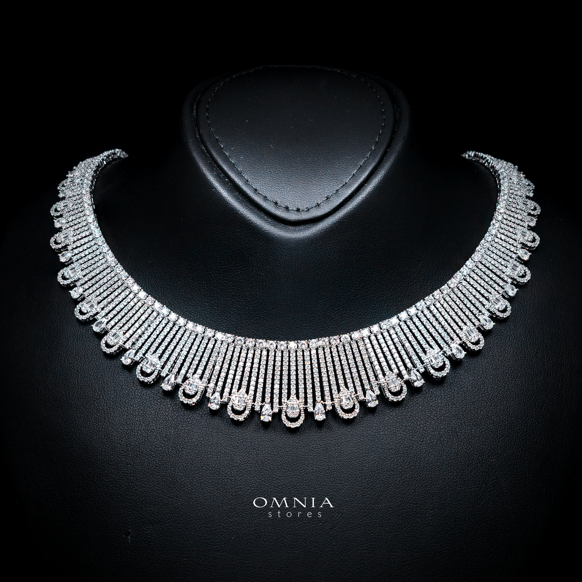 Katherine White Luxury Bridal Full Set in High Quality Rhodium Plated Zircon Stones