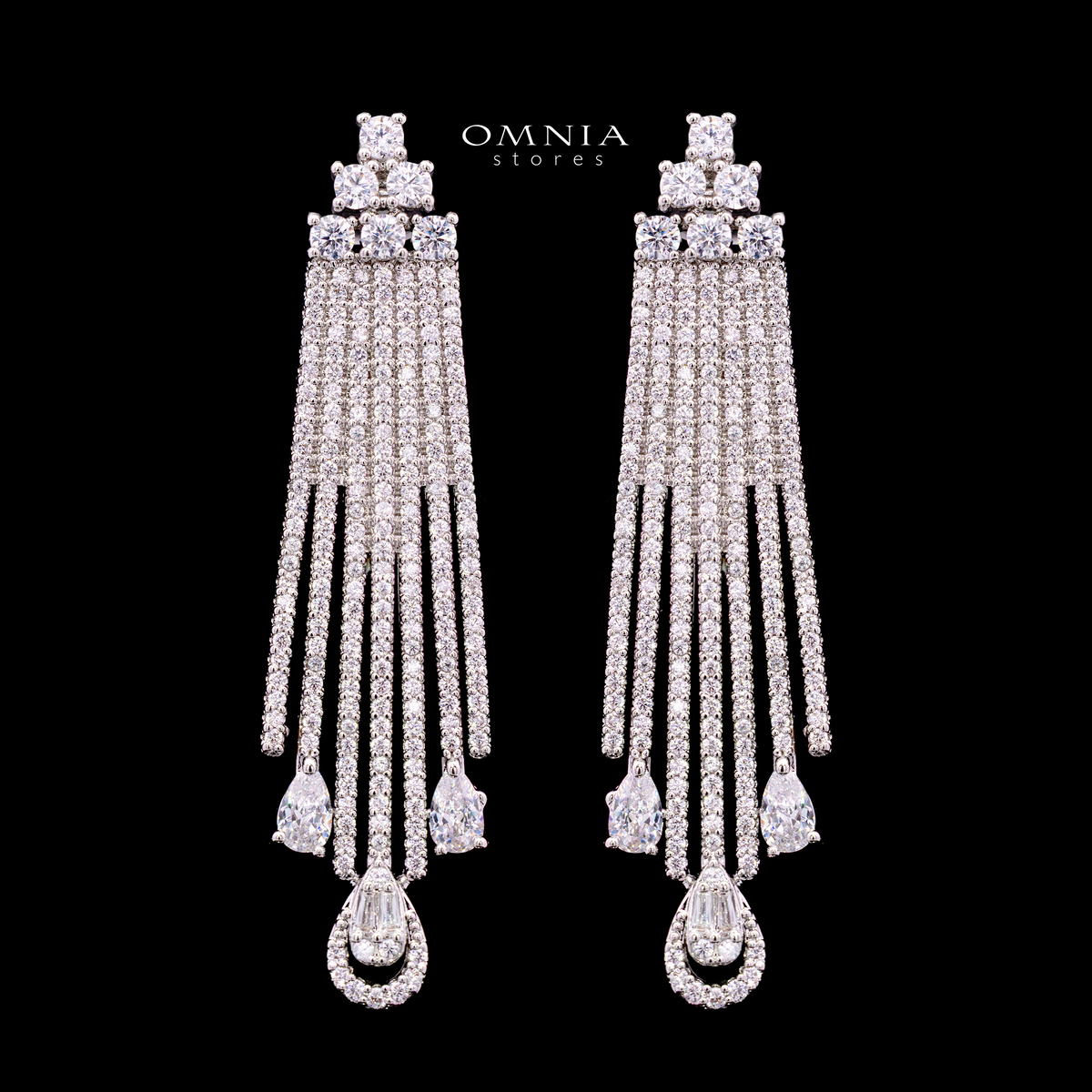 Katherine White Luxury Bridal Full Set in High Quality Rhodium Plated Zircon Stones