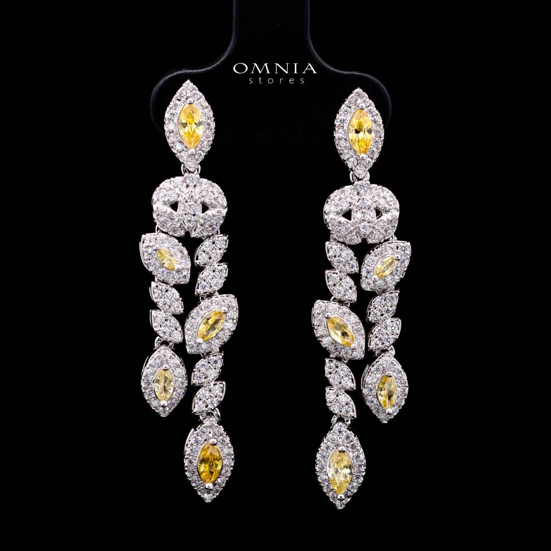 Omnia Nada Yellow Bridal Full Set in High Quality Zircon Stone Rhodium Plated